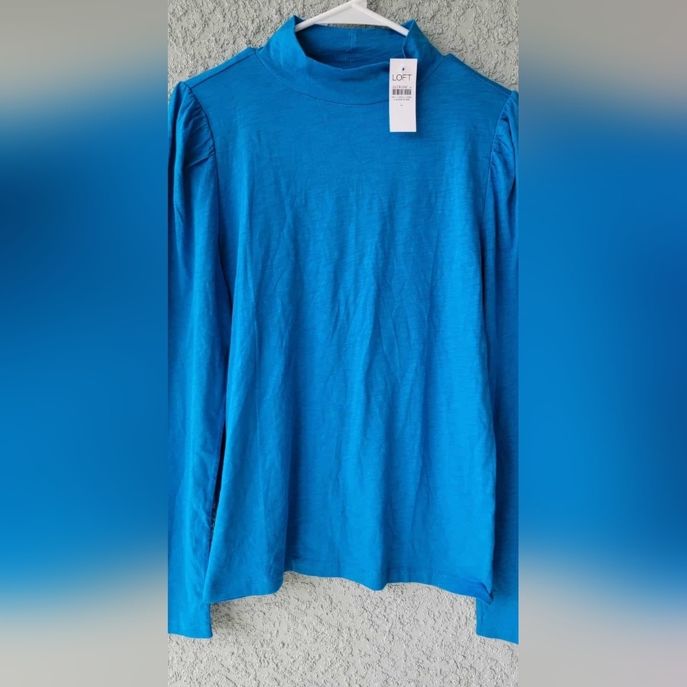 Loft Vibrant Blue Long Sleeve Top
